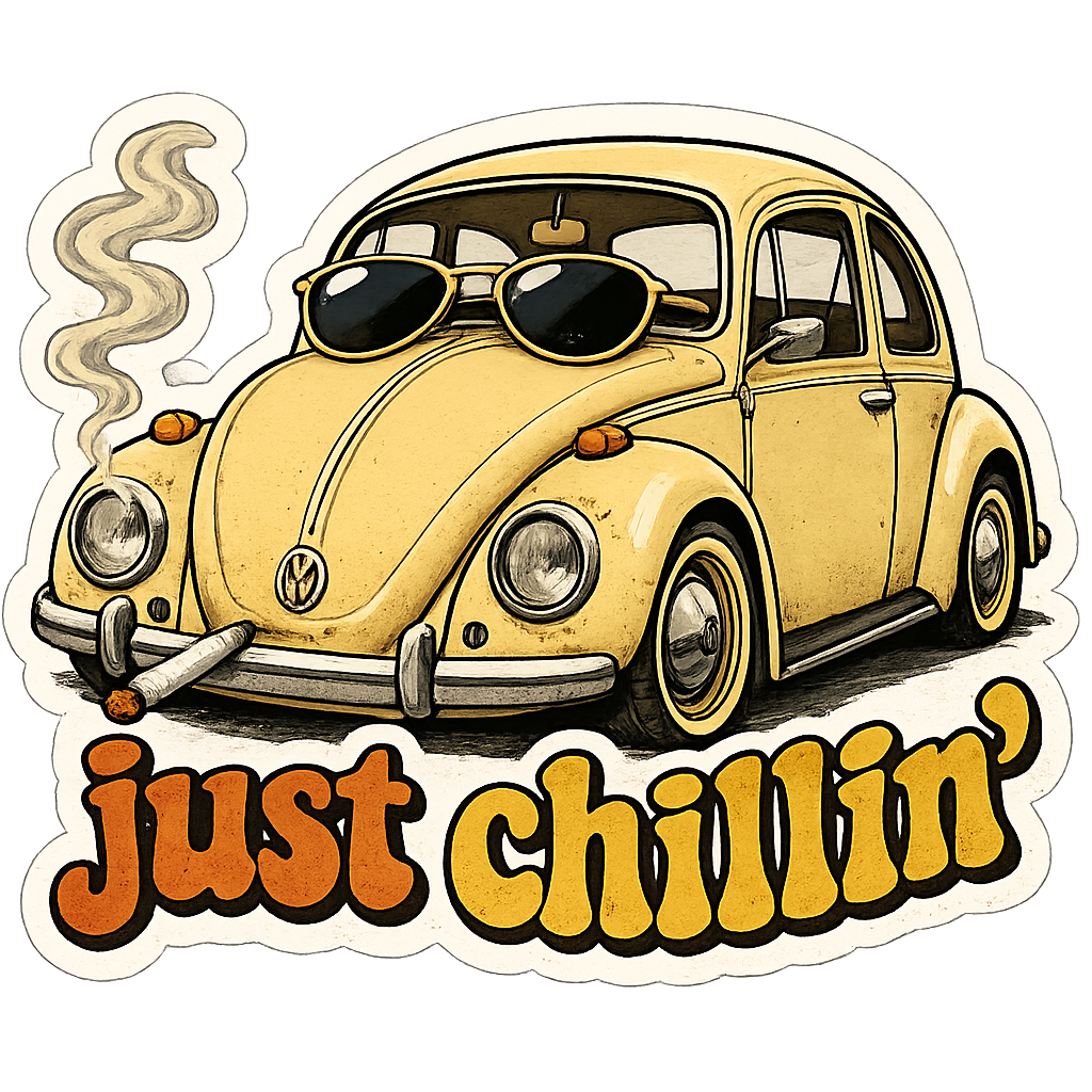 Sticker: VW Beetle Just Chillin' - Namedrop