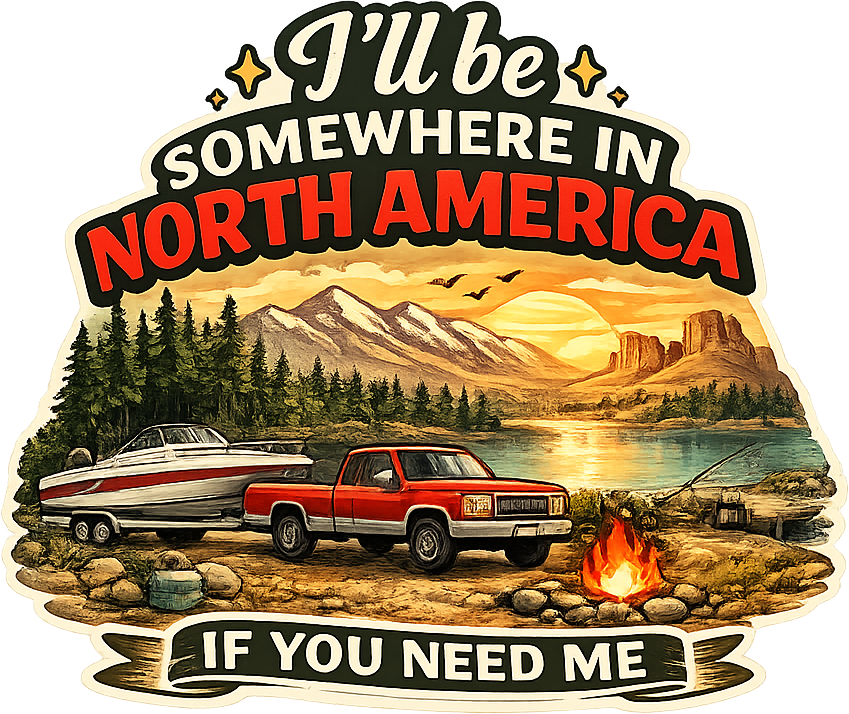 Sticker: Somewhere in North America Red Truck