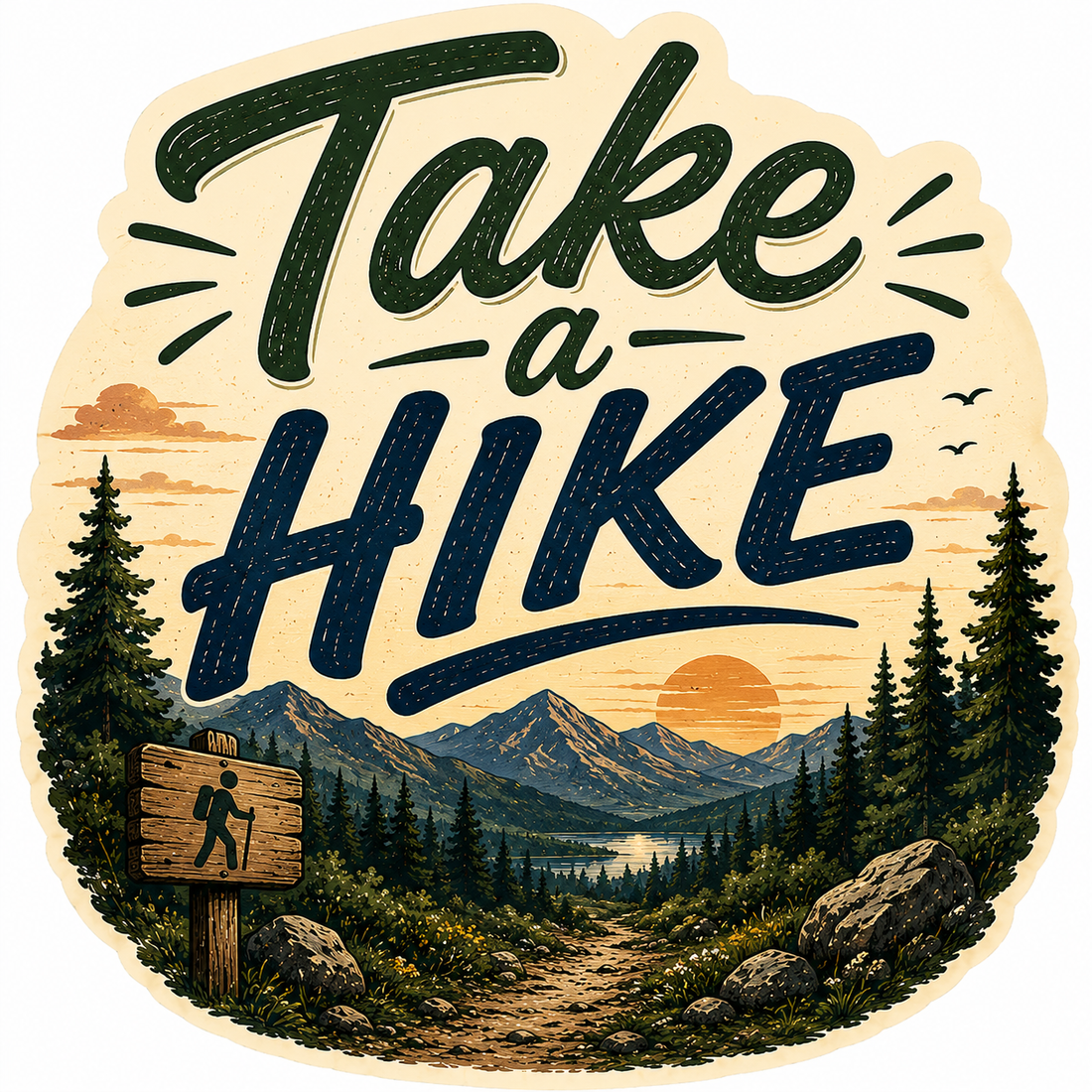 Sticker: Take a Hike Mountains - Namedrop