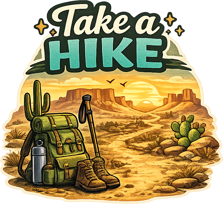 Sticker: Take a Hike Desert - Namedrop