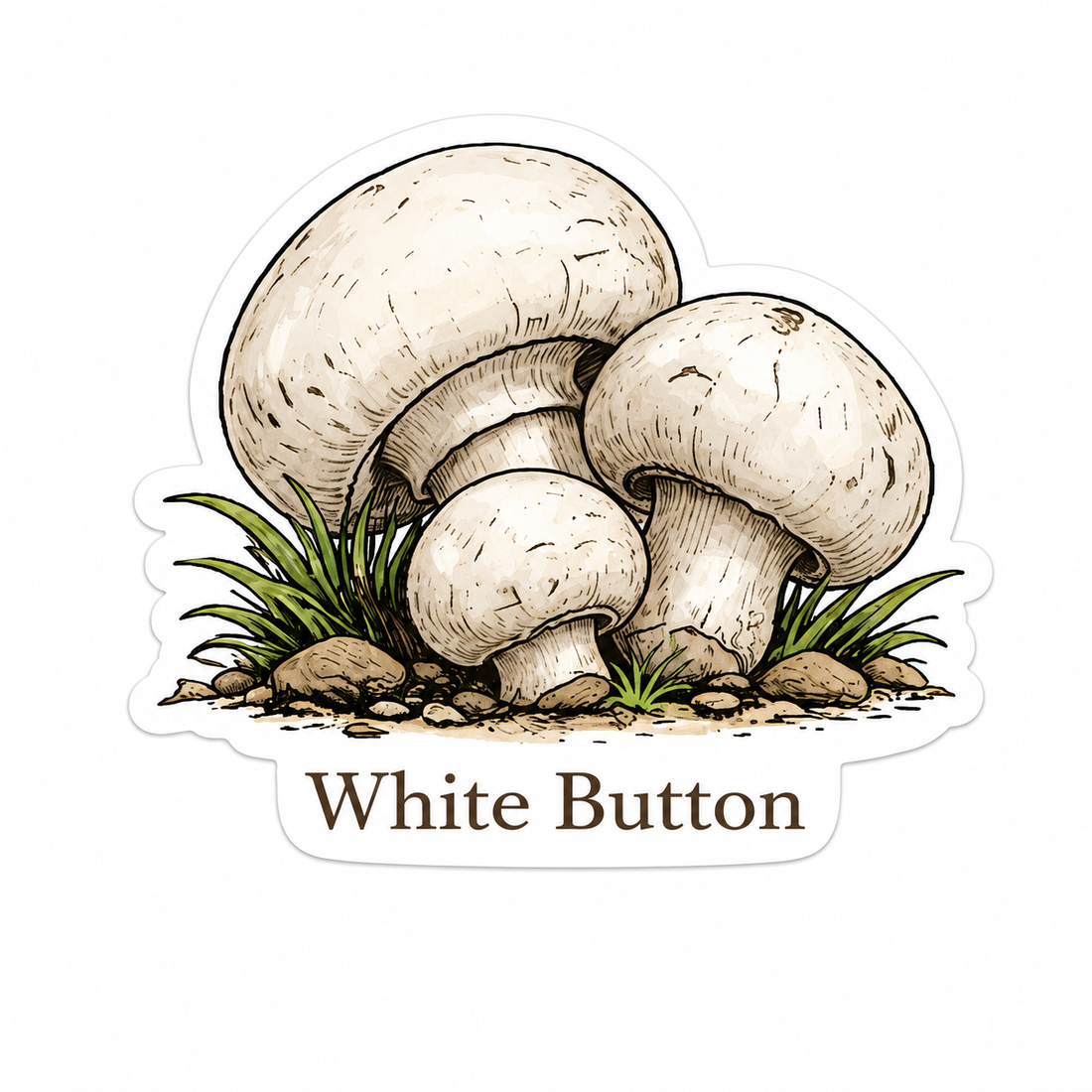 Sticker: White Button Mushroom