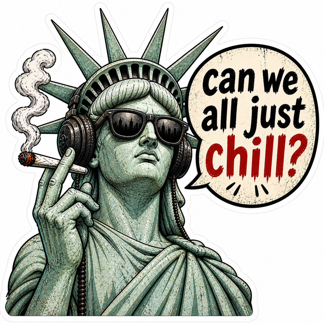 Sticker: Statue of Liberty Can We Chill