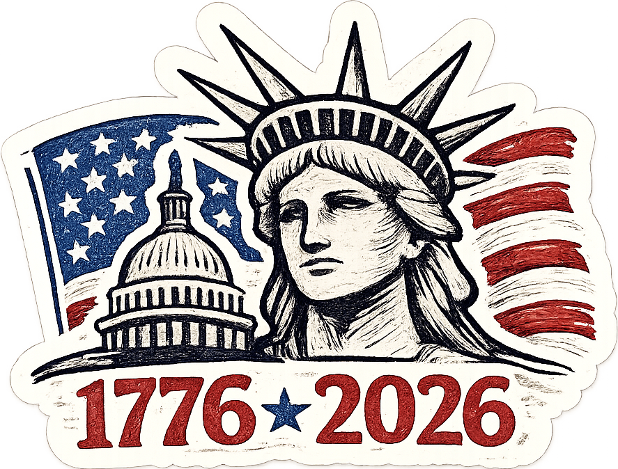 Sticker: 1776 to 2026 Statue of Liberty - Namedrop