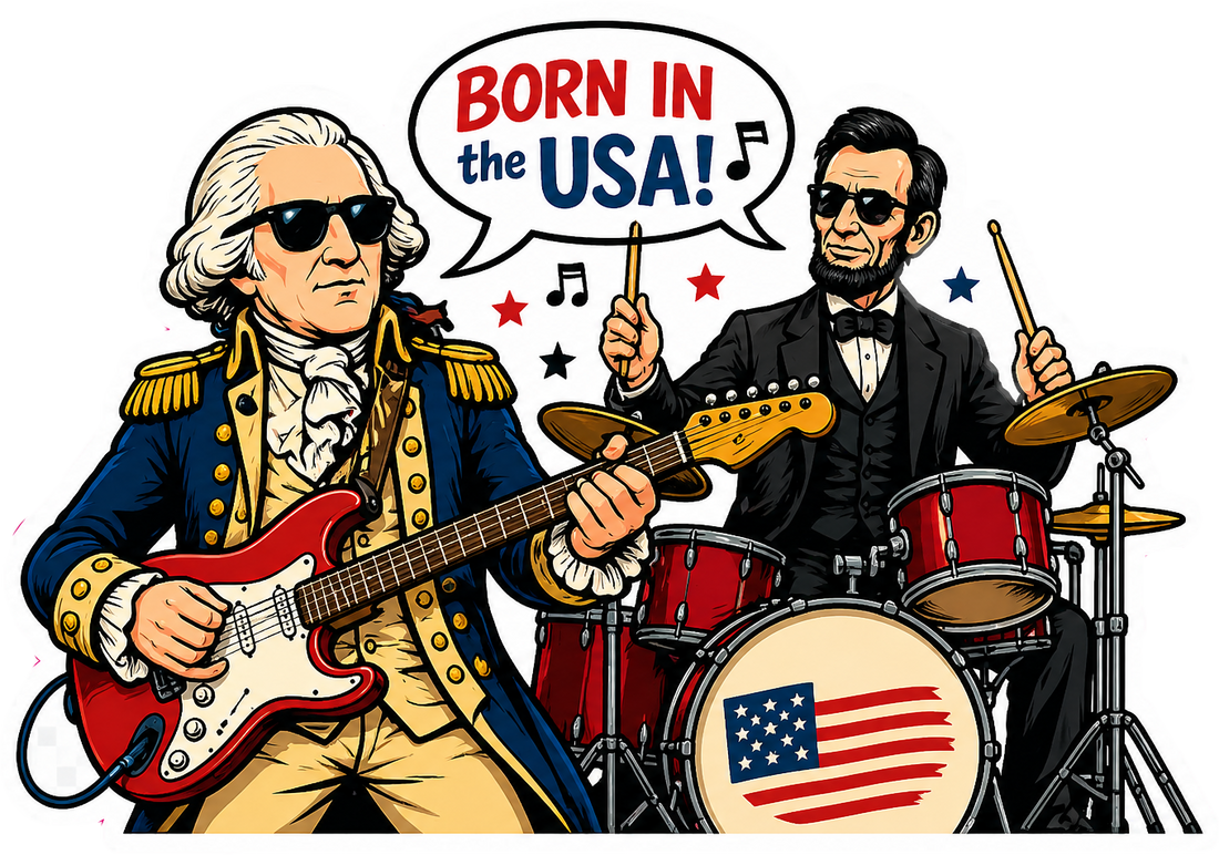 Sticker: Born in the USA Founding Fathers - Namedrop
