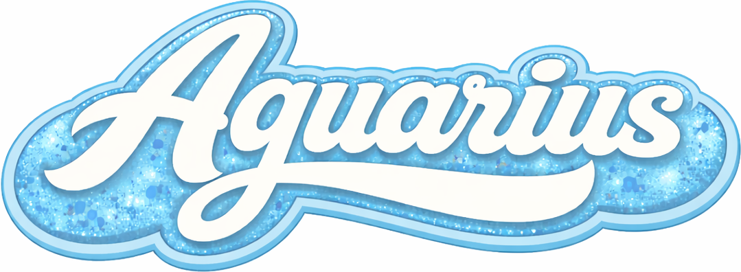 Sticker: Aquarius Retro Script