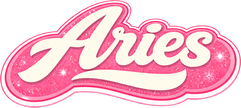 Sticker: Aries Retro Script