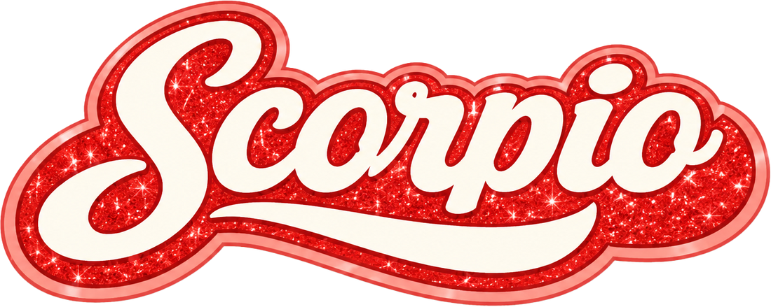 Sticker: Scorpio Retro Script