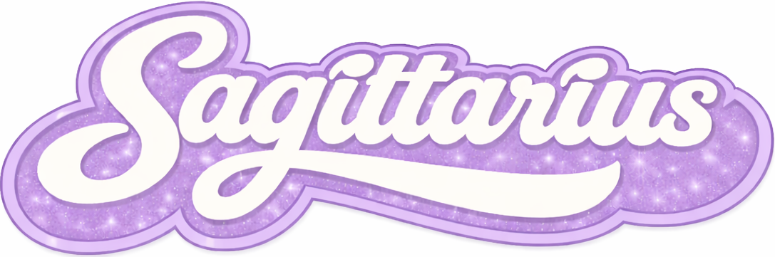 Sticker: Sagittarius Retro Script