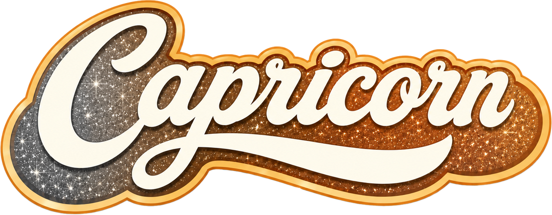 Sticker: Capricorn Retro Script