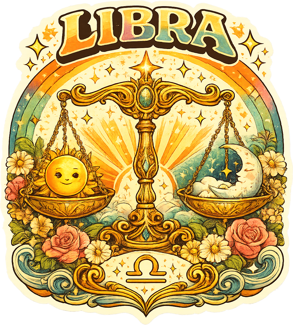 Sticker: Libra Boho Illustrated