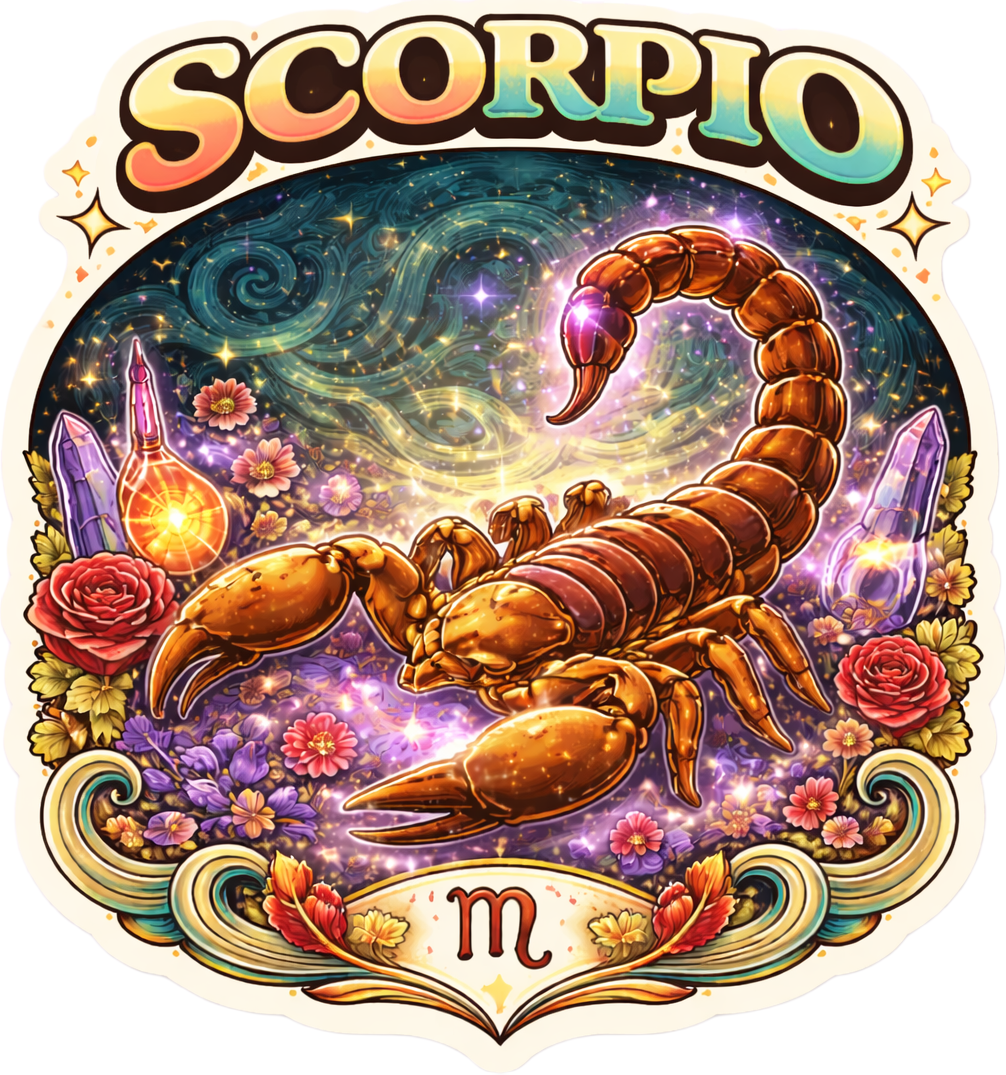 Sticker: Scorpio Boho Illustrated - Namedrop