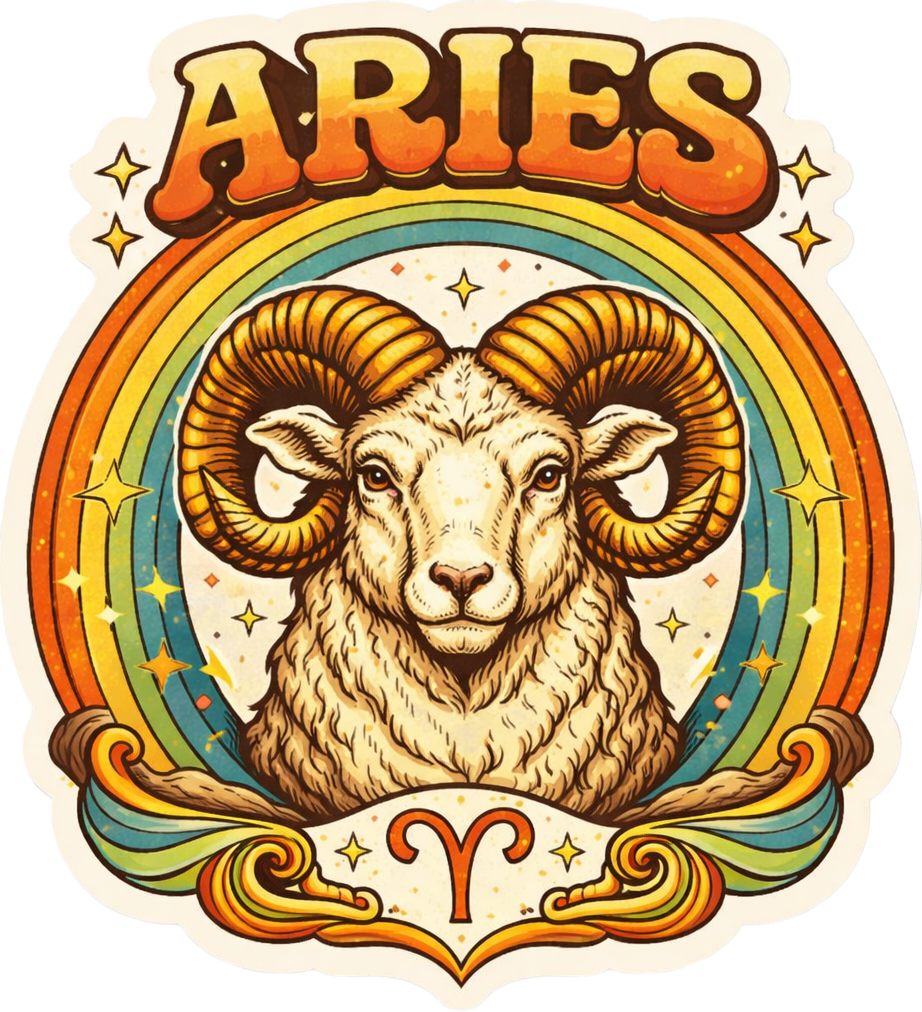 Sticker: Aries Boho Illustrated - Namedrop