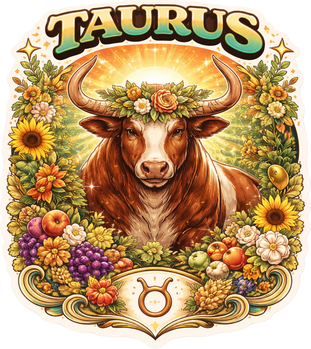 Sticker: Taurus Boho Illustrated - Namedrop