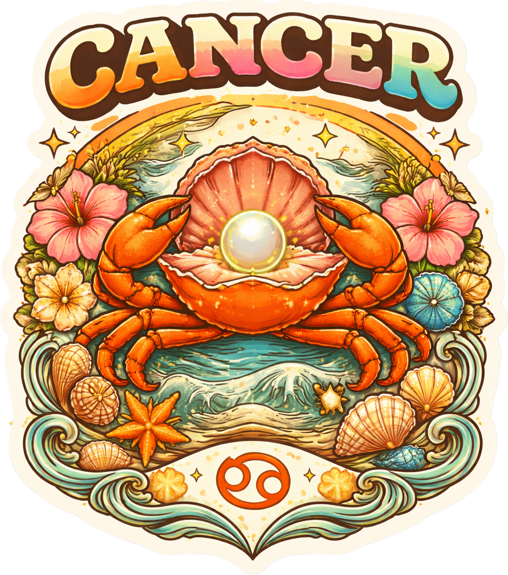 Sticker: Cancer Boho Illustrated