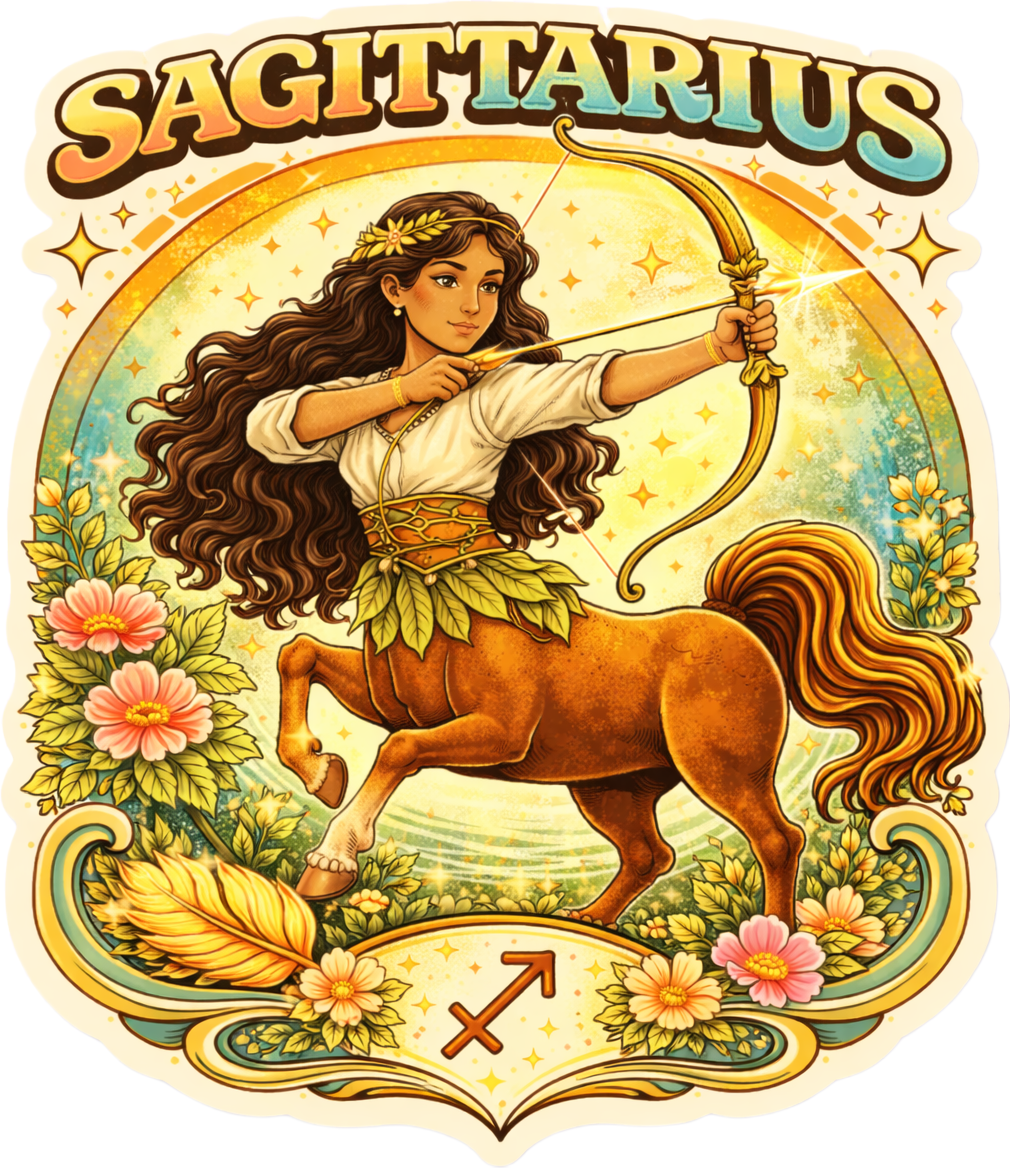 Sticker: Sagittarius Boho Illustrated