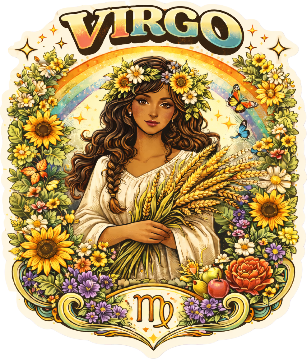 Sticker: Virgo Boho Illustrated - Namedrop