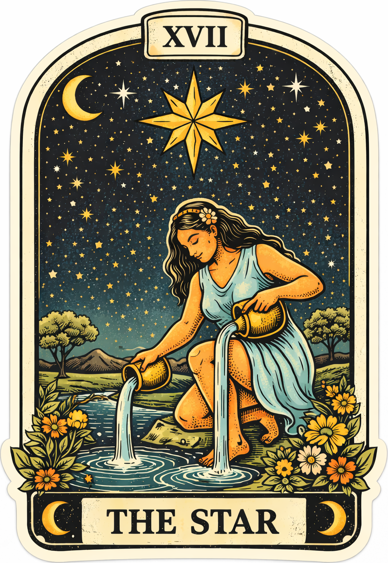 Sticker: The Star Tarot Card