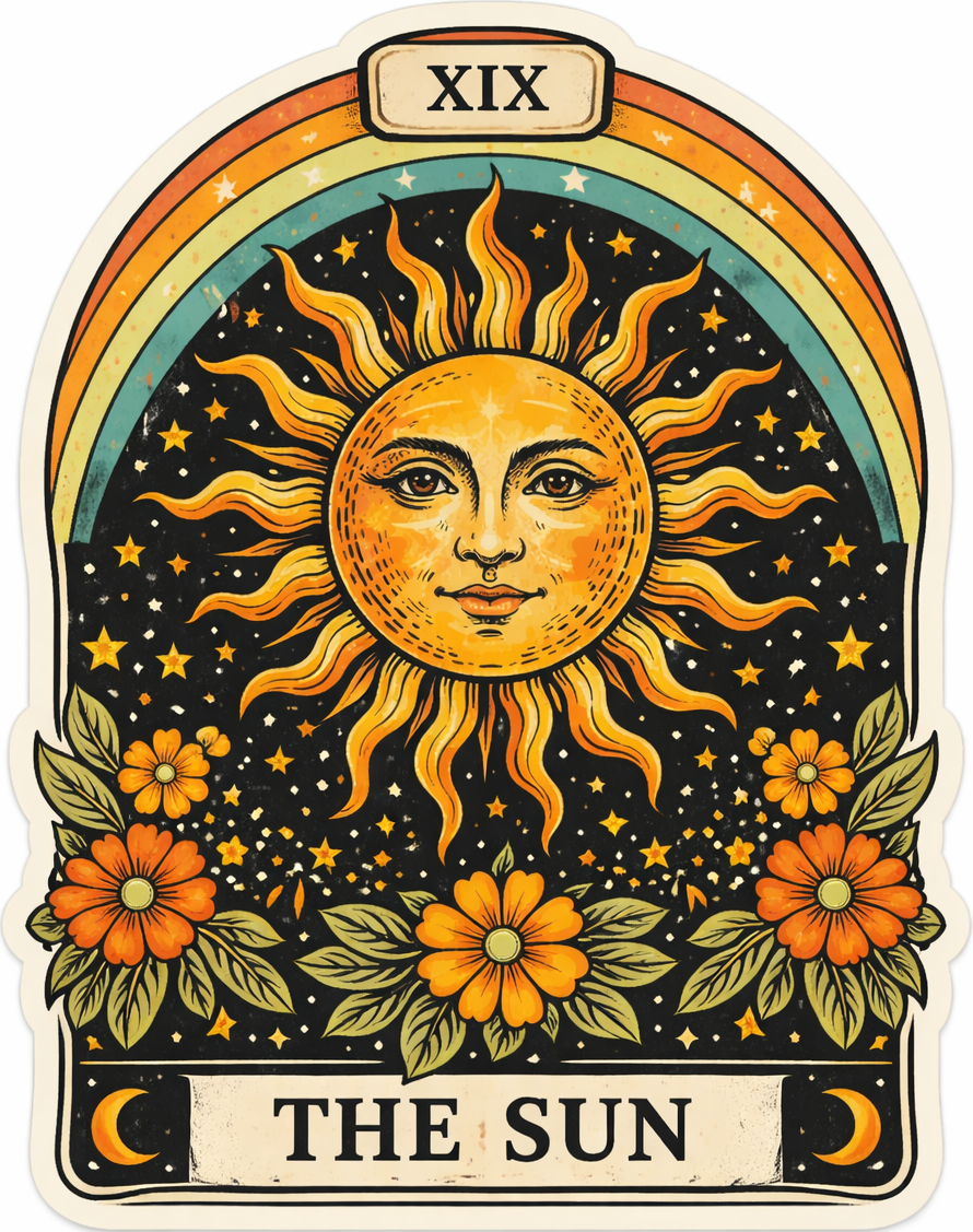 Sticker: The Sun Tarot Card