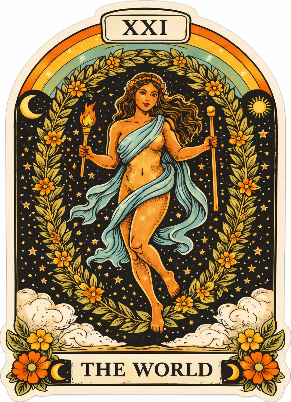 Sticker: The World Tarot Card - Namedrop