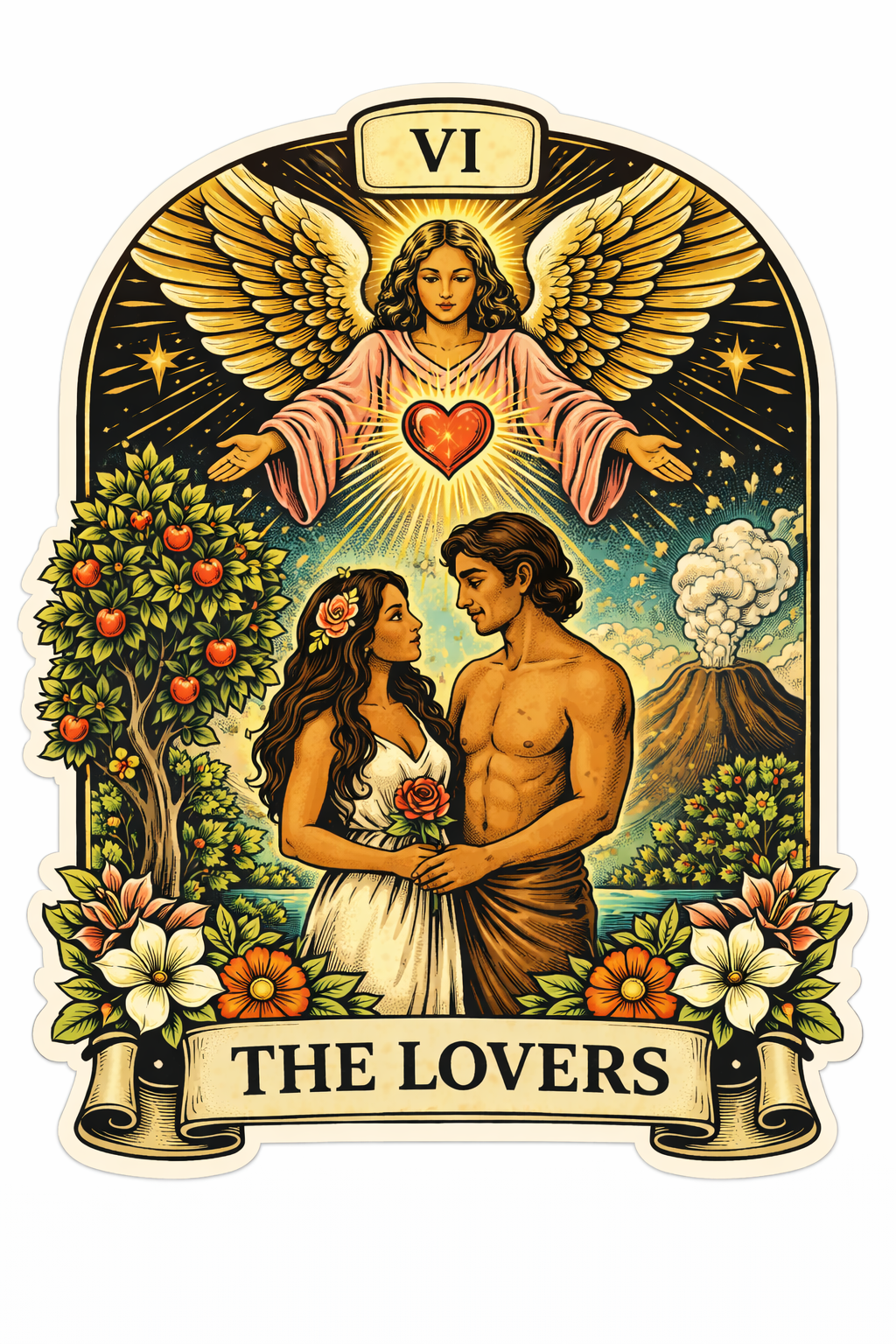 Sticker: The Lovers Tarot Card - Namedrop