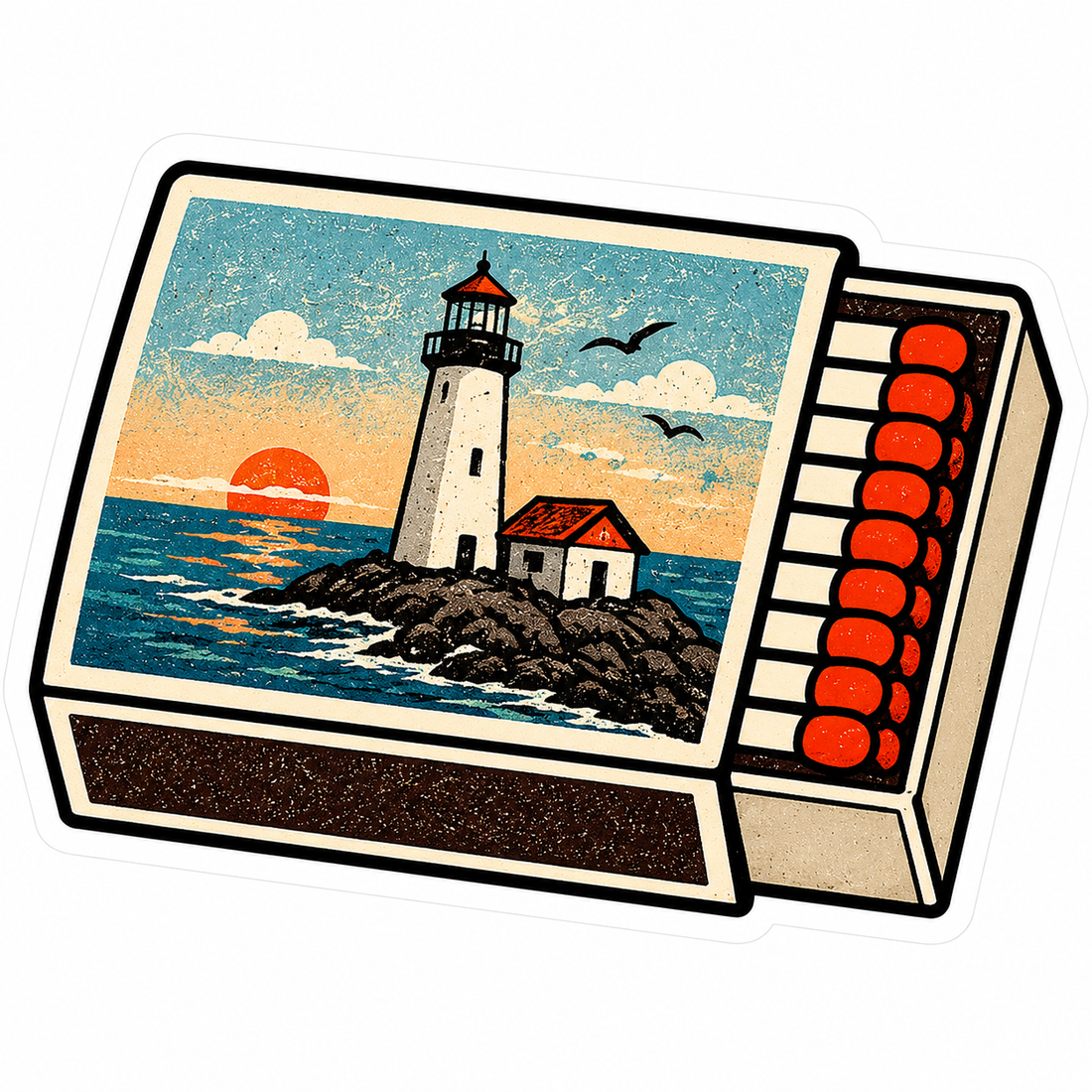 Sticker: Lighthouse Matchbox