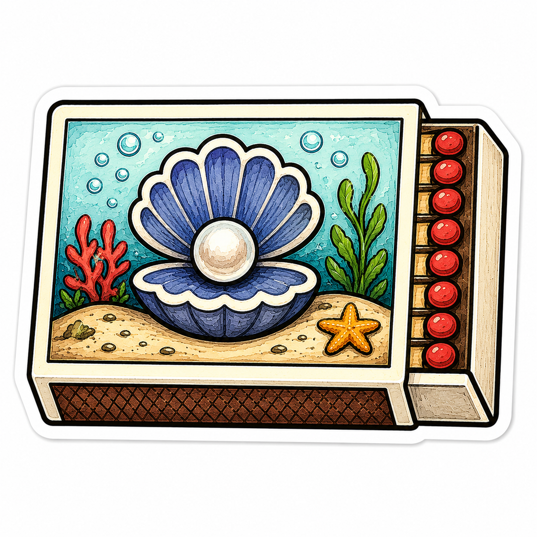 Sticker: Clam Shell Matchbox - Namedrop