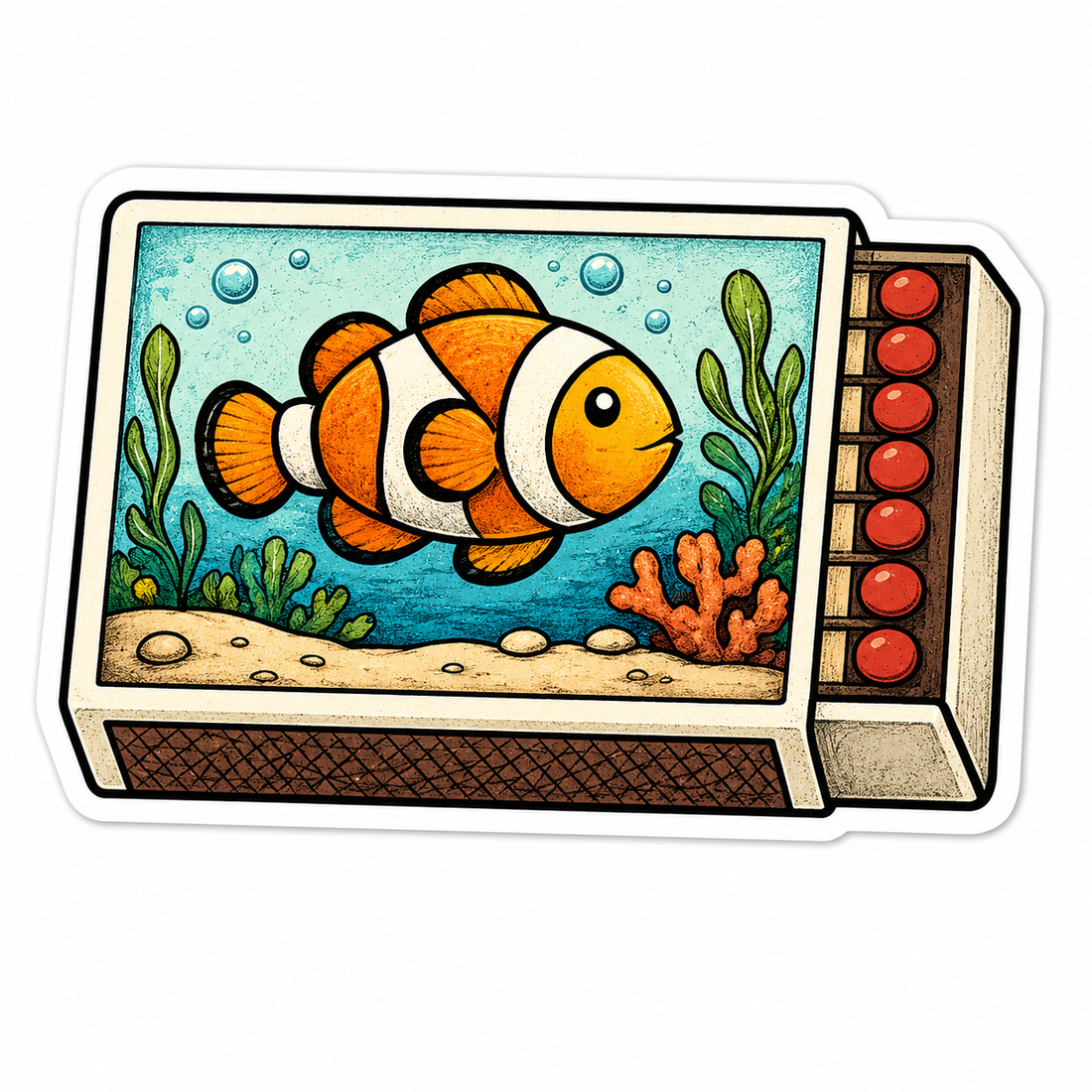 Sticker: Clownfish Nemo Matchbox - Namedrop