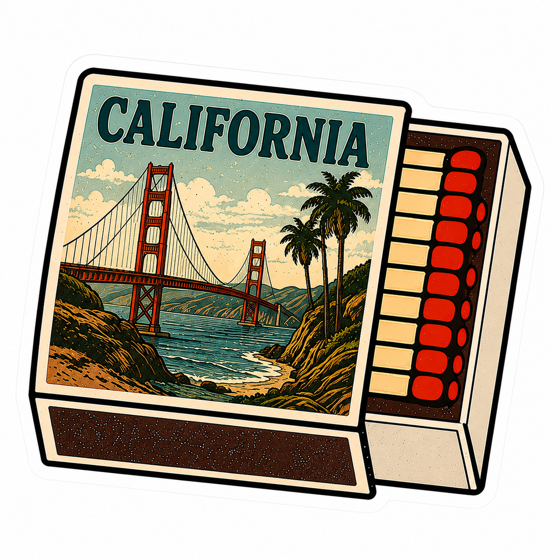 Sticker: California Golden Gate Matchbox