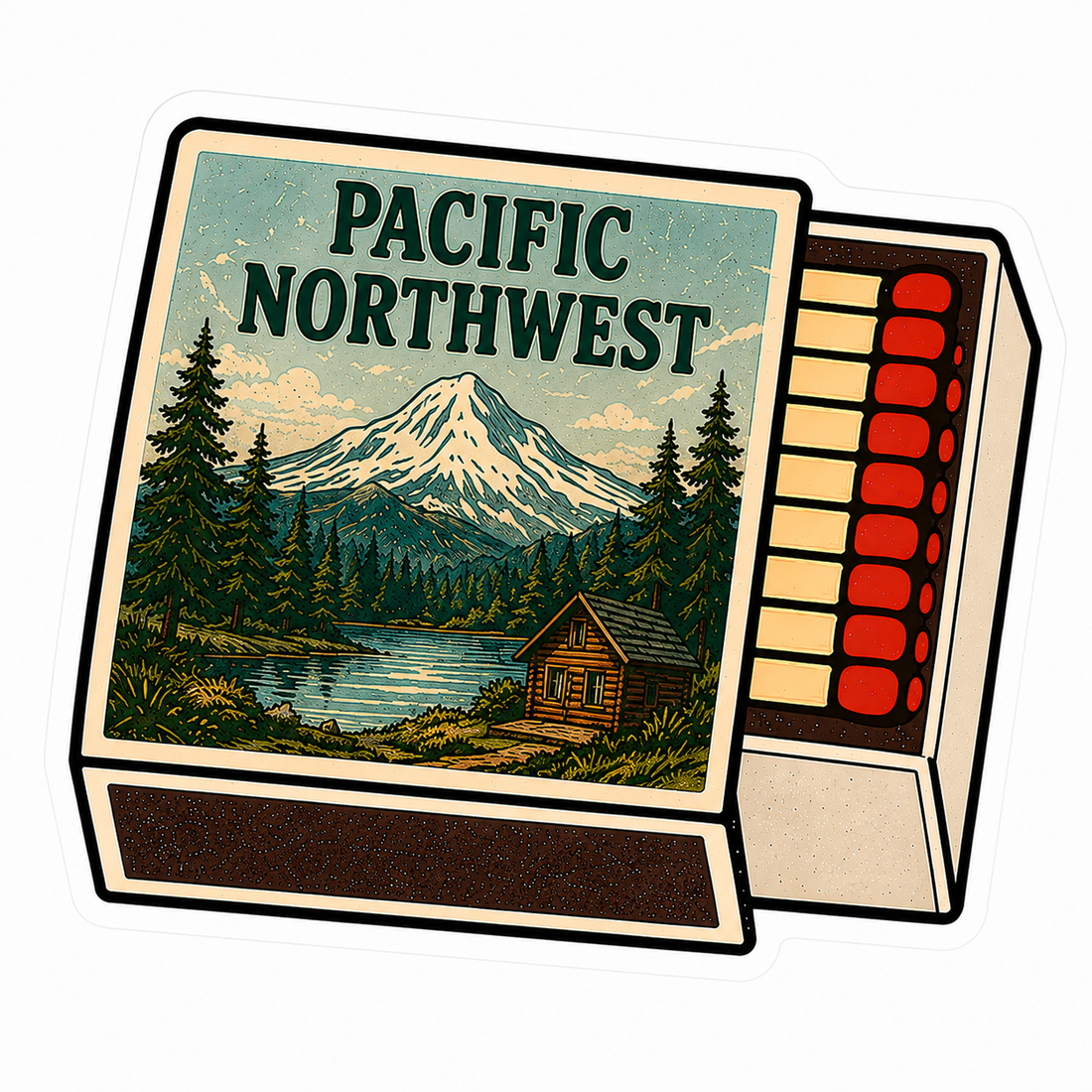 Sticker: Pacific Northwest Matchbox - Namedrop