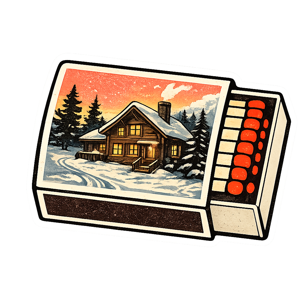 Sticker: Life Is Better Here Cabin Matchbox