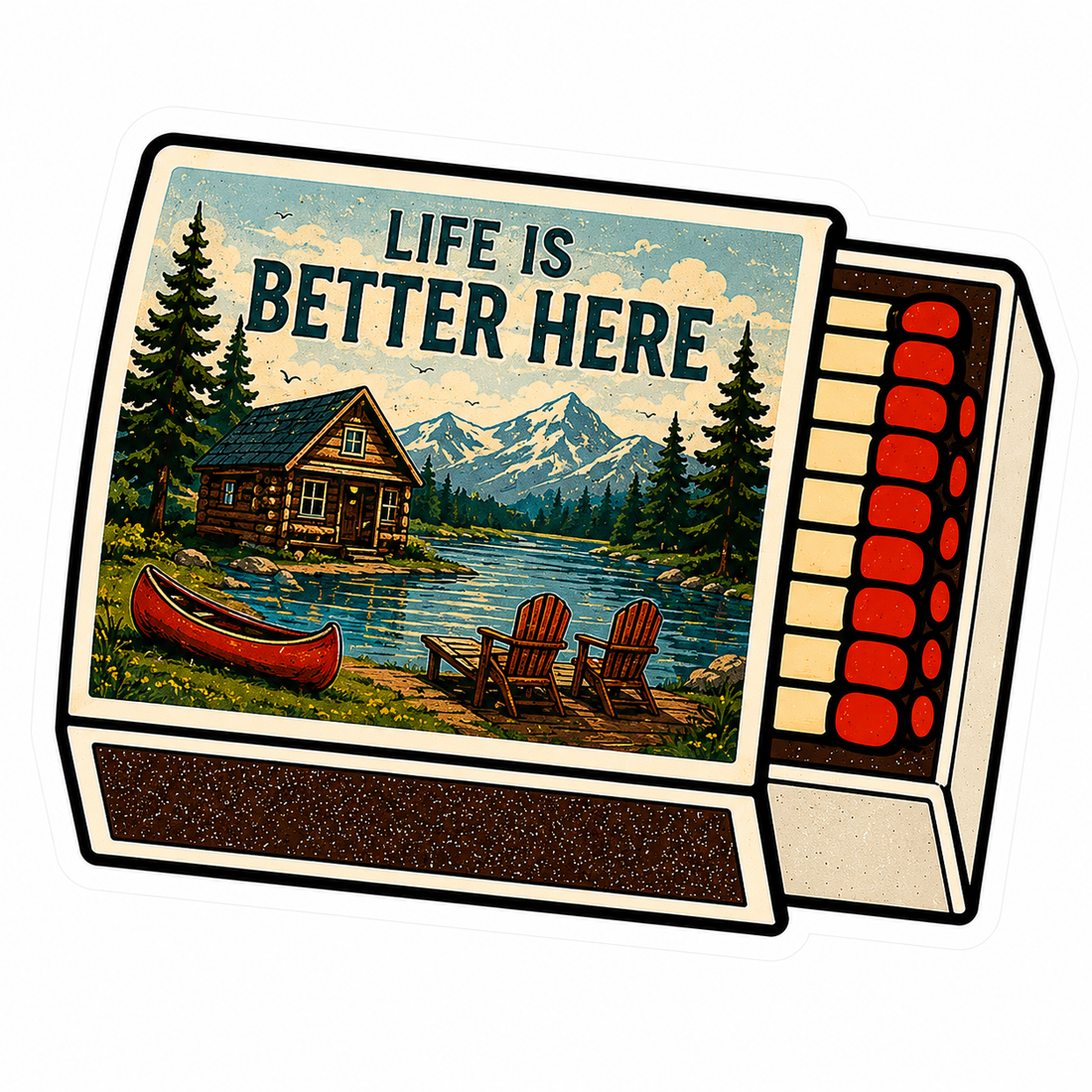 Sticker: Life Is Better Here II Matchbox - Namedrop