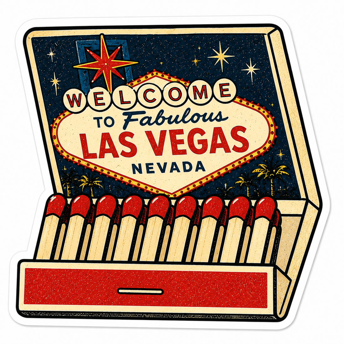 Sticker: Welcome to Las Vegas Matchbox