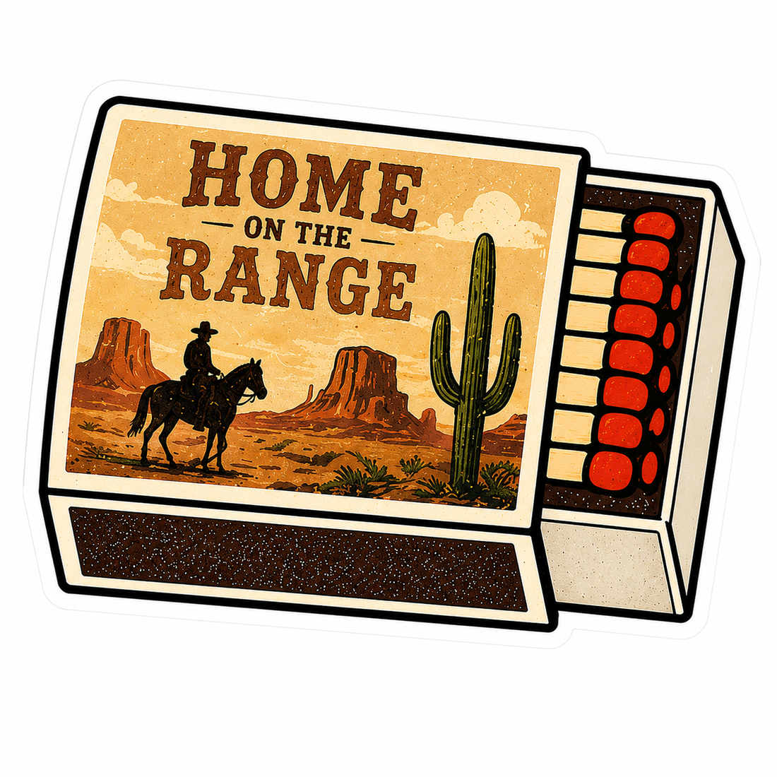 Sticker: Home on the Range Matchbox - Namedrop