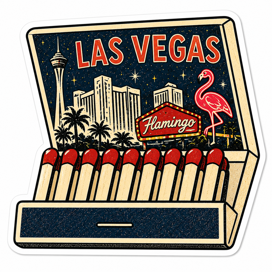 Sticker: Las Vegas Flamingo Matchbox