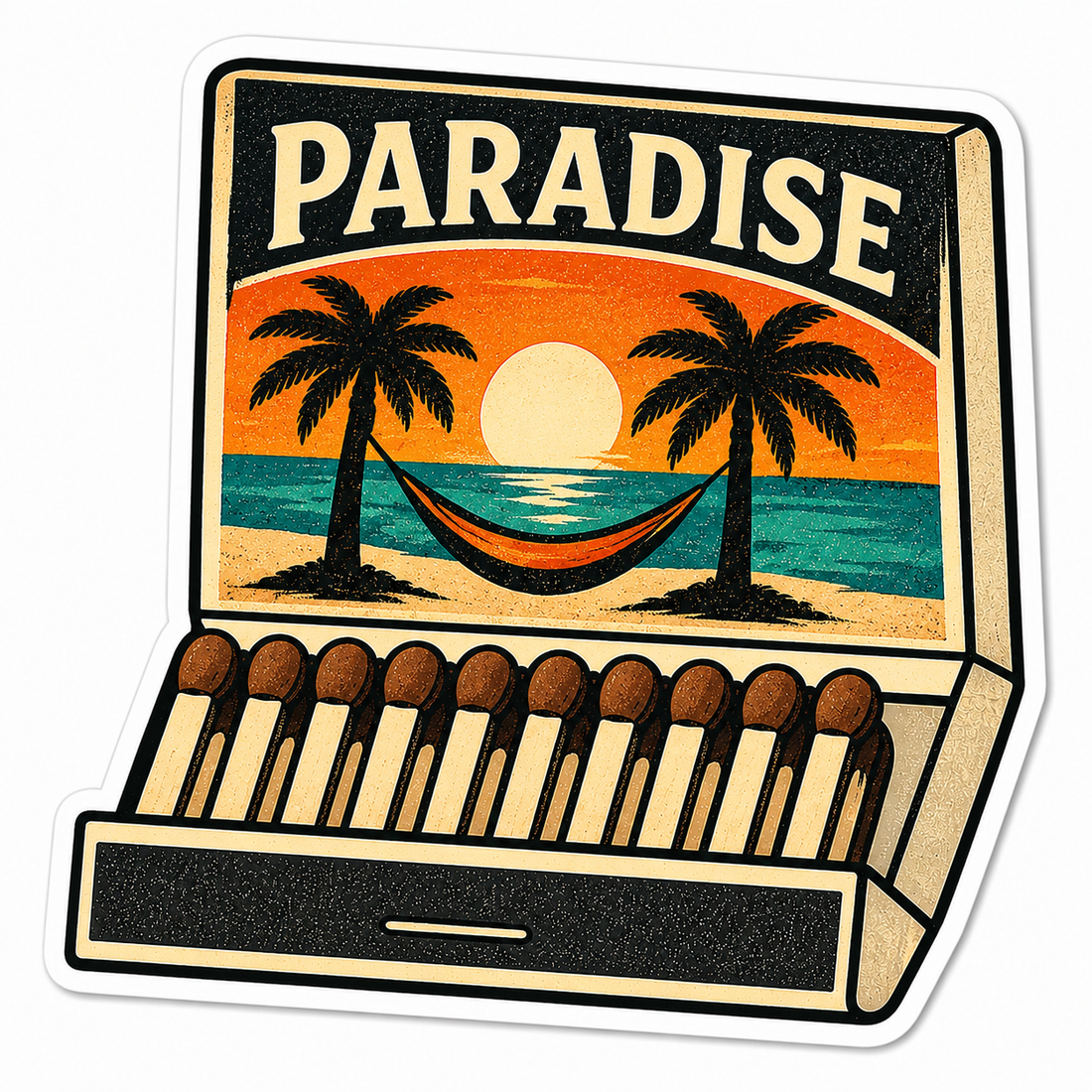 Sticker: Paradise Open Matchbox - Namedrop