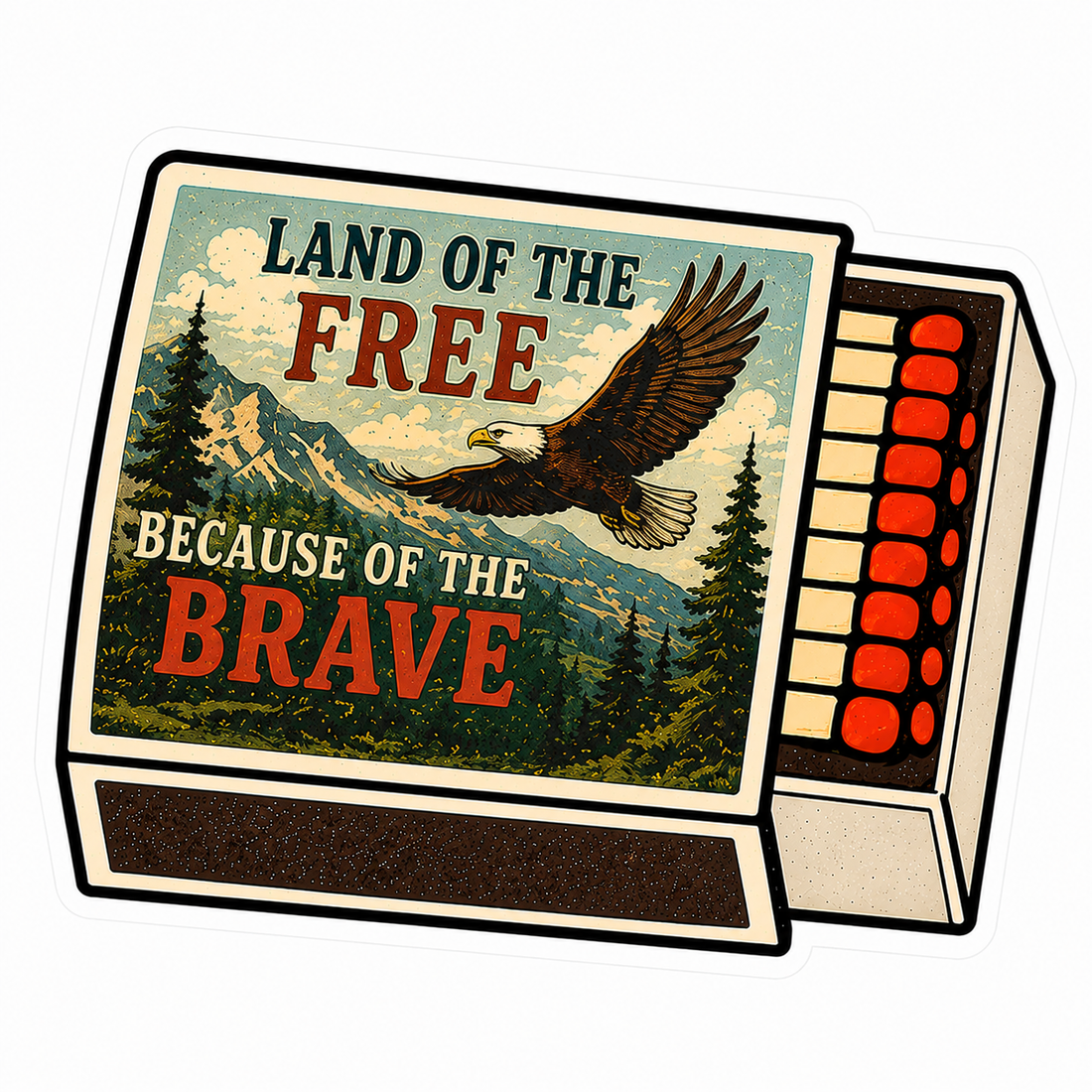 Sticker: Land of the Free Matchbox - Namedrop