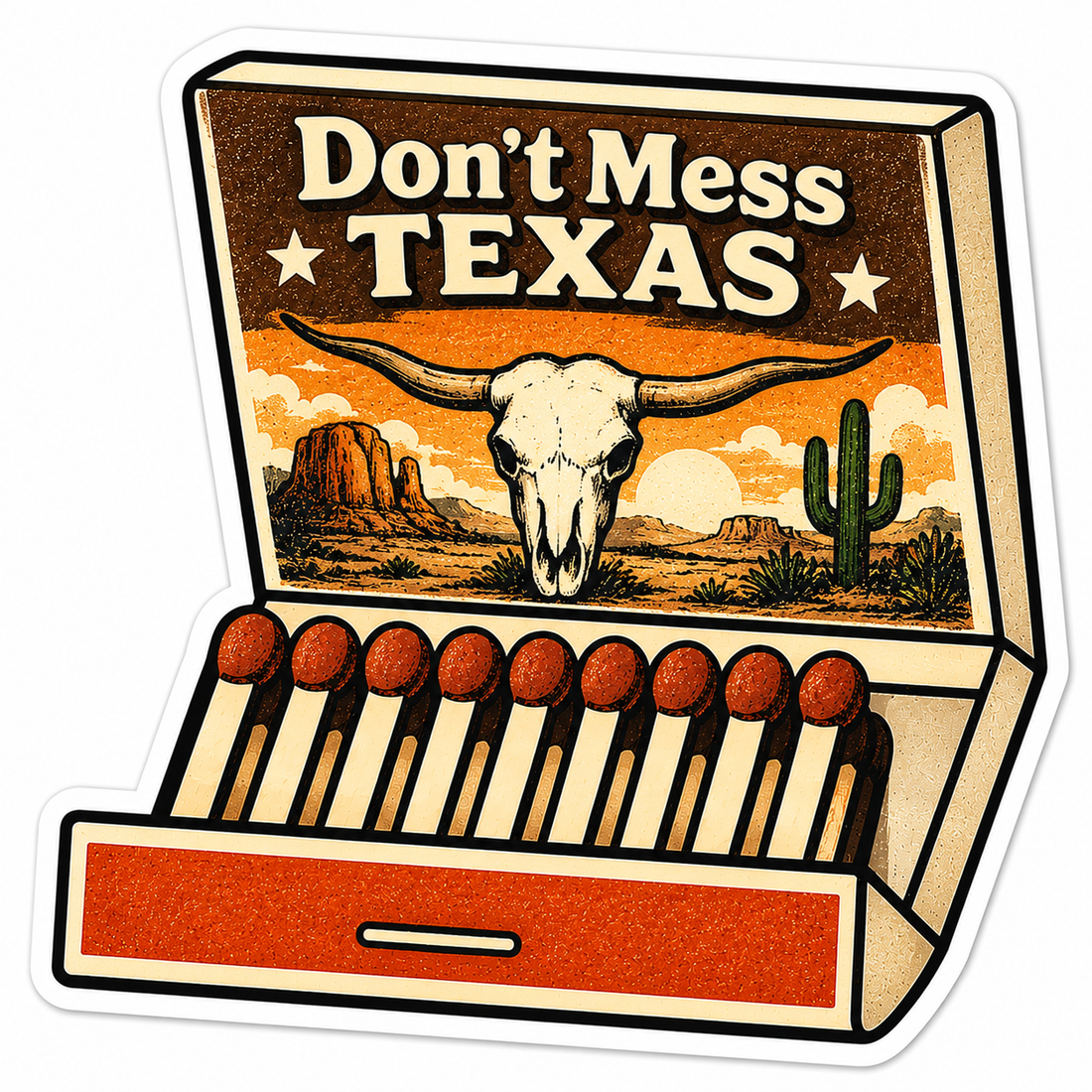 Sticker: Don't Mess with Texas Matchbox - Namedrop