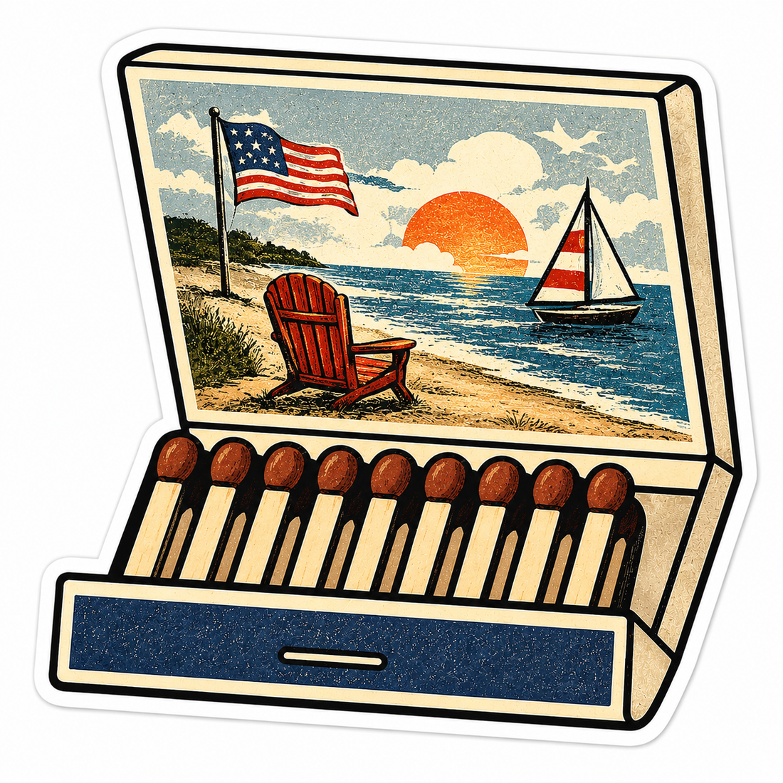 Sticker: Cape Cod Lobster Matchbox