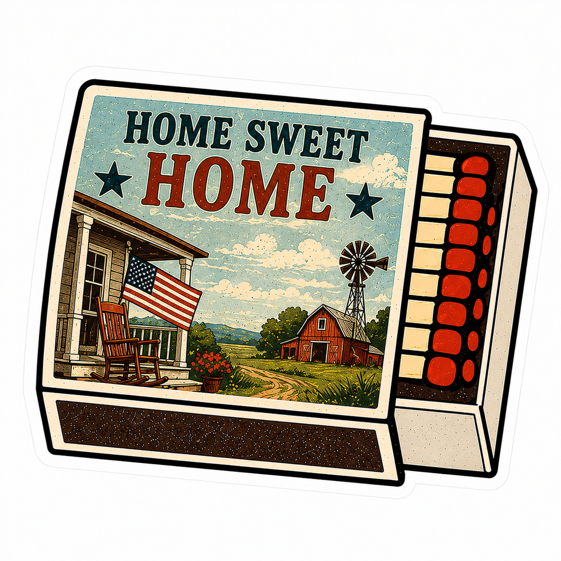 Sticker: Home Sweet Home Matchbox
