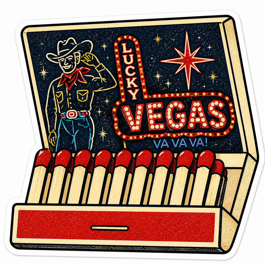 Sticker: Las Vegas Neon Lights Matchbox