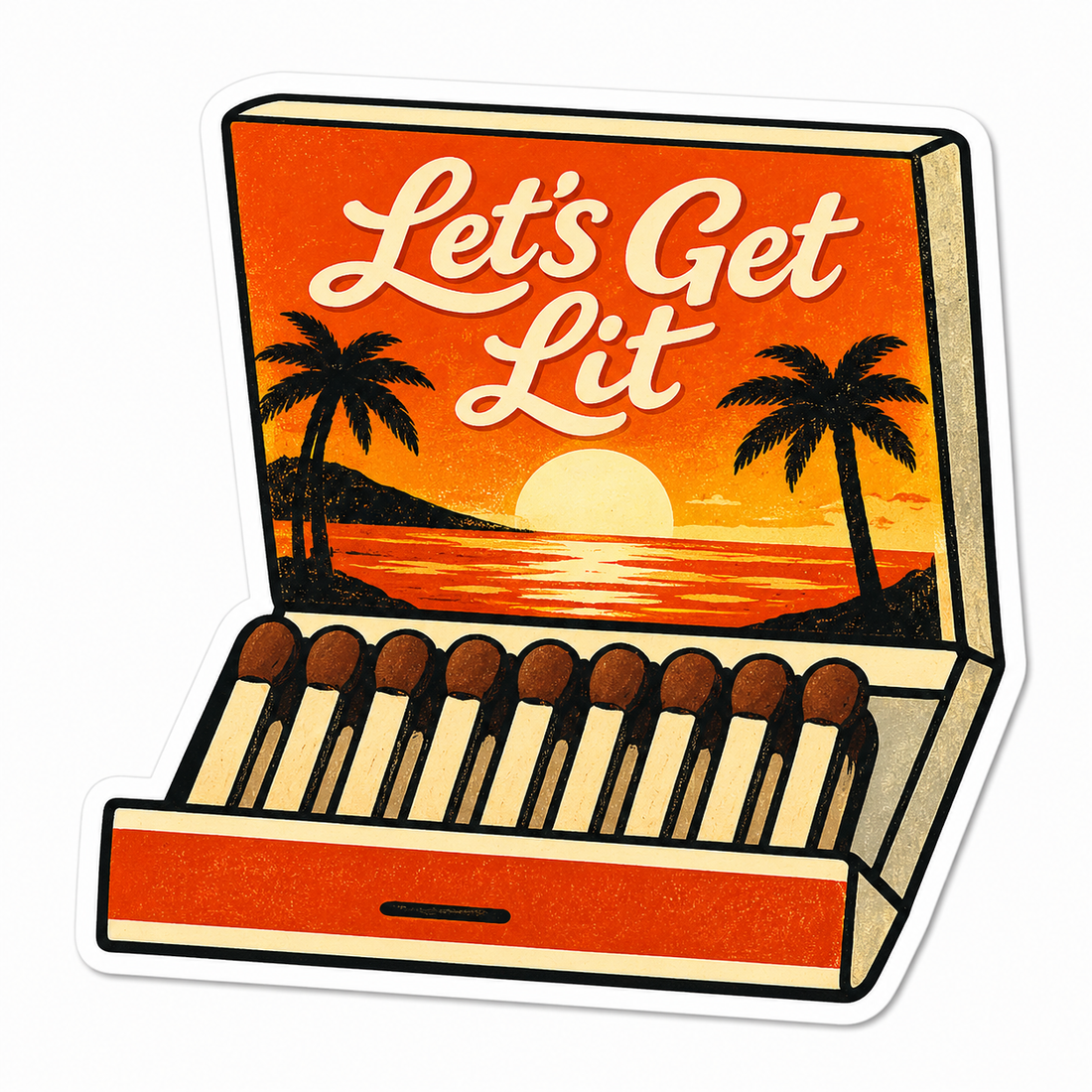 Sticker: Let's Get Lit Matchbox - Namedrop