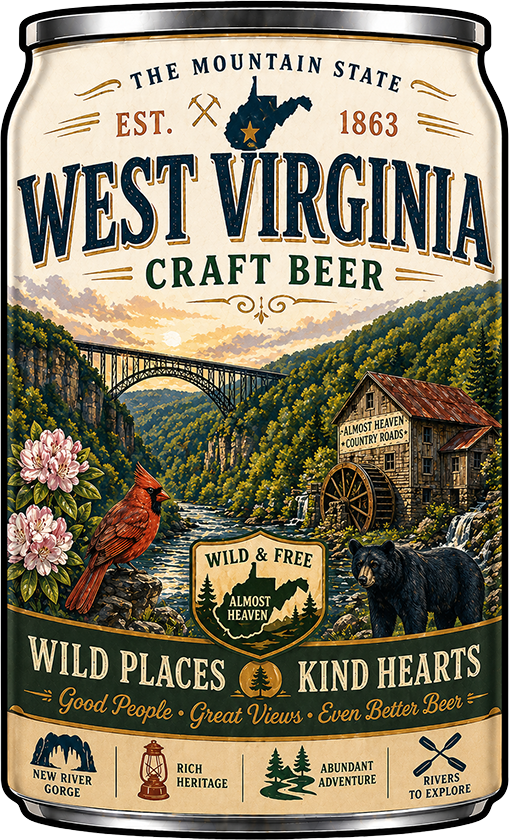 Sticker: West Virginia Craft Beer - Namedrop