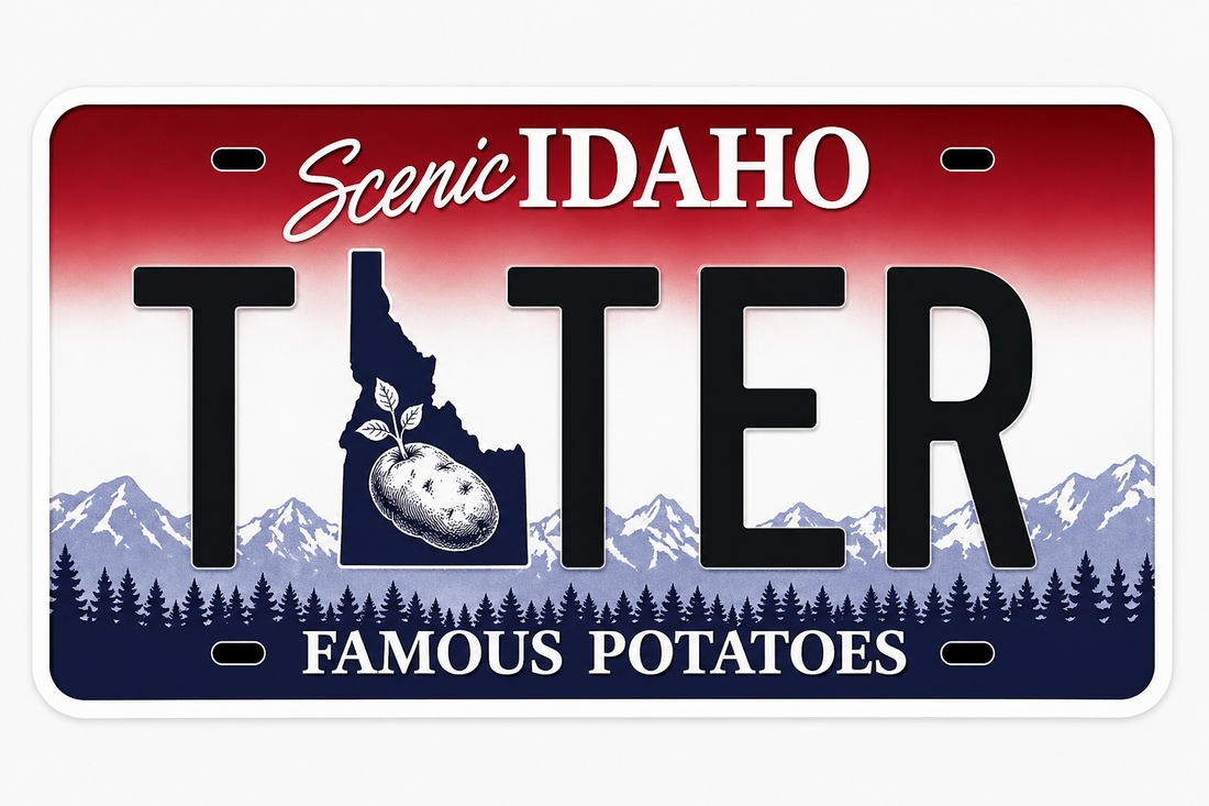 Sticker: Idaho TATER License Plate