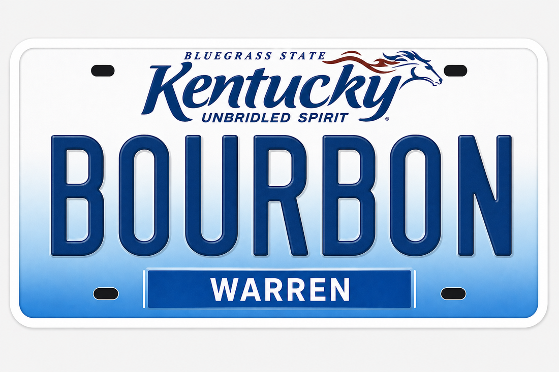 Sticker: Kentucky BOURBON License Plate - Namedrop