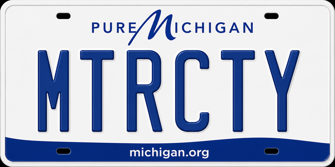Sticker: Michigan MTRCTY License Plate