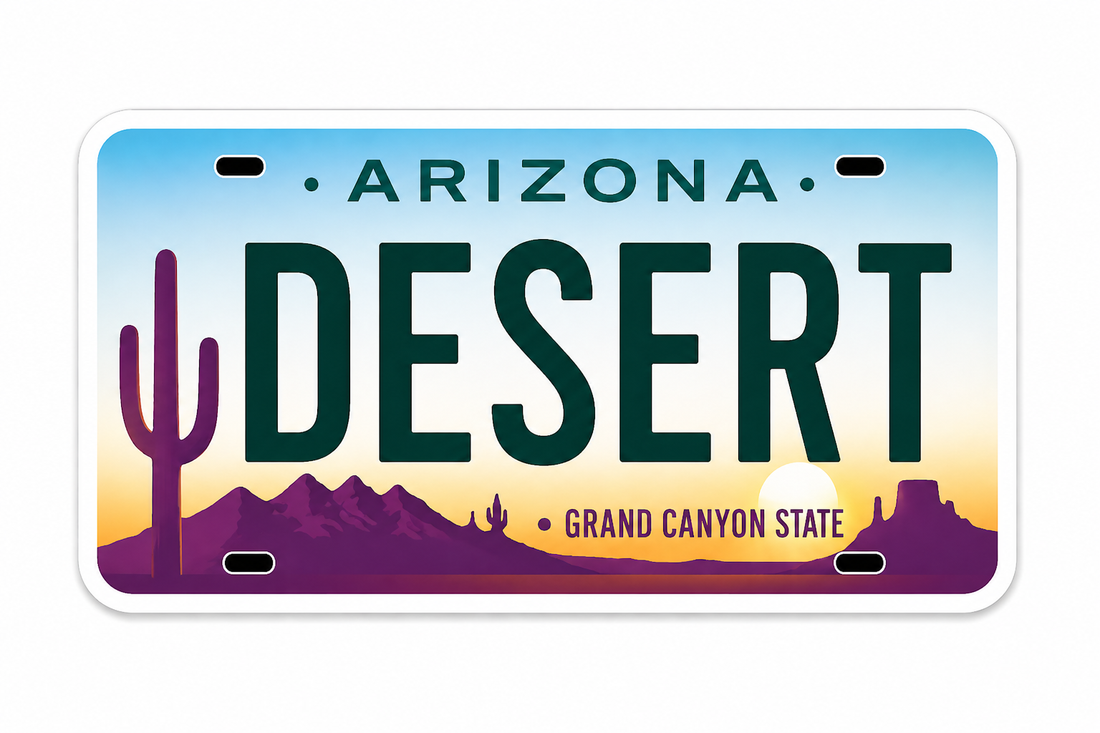 Sticker: Arizona DESERT License Plate