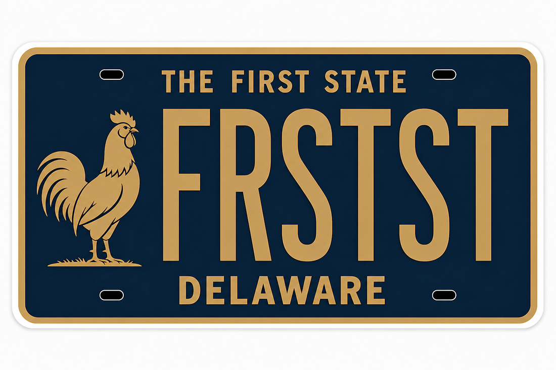 Sticker: Delaware FRSTST License Plate