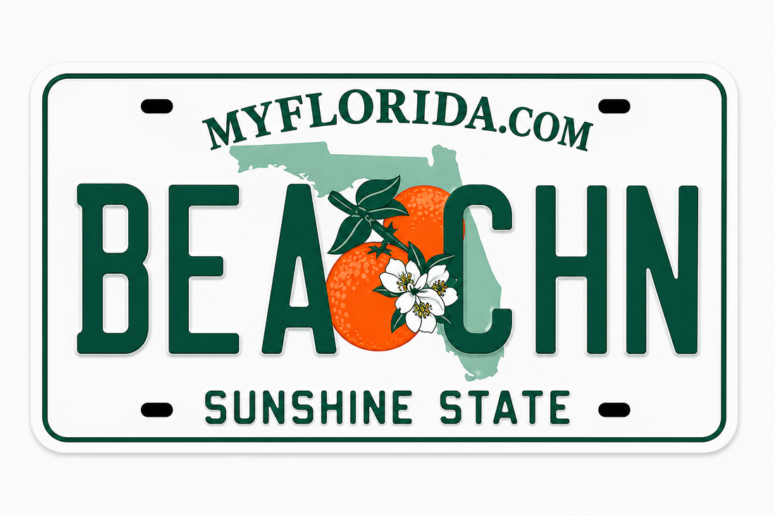 Sticker: Florida BEACHN License Plate