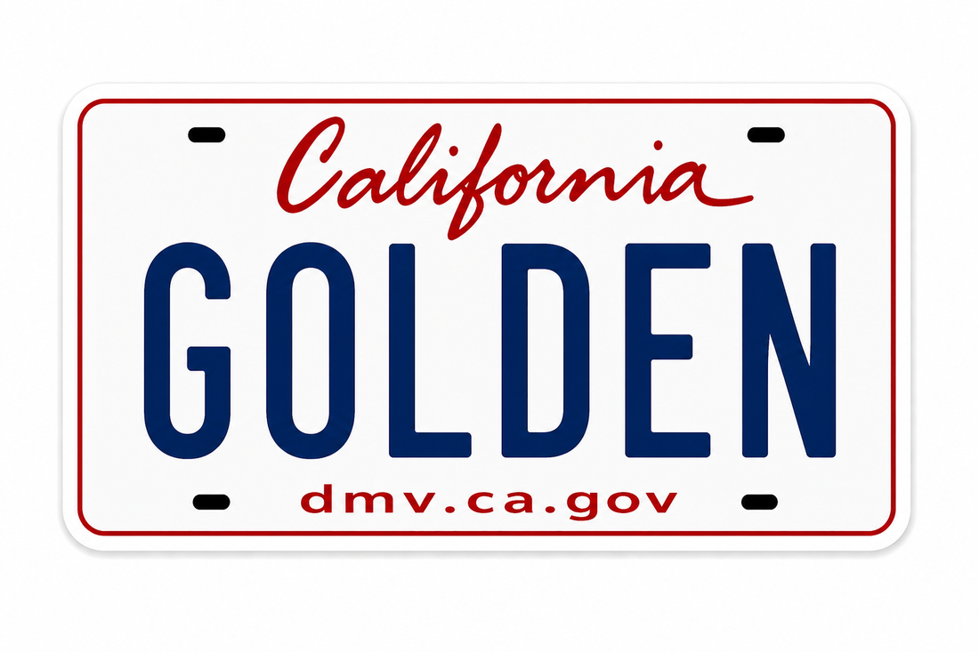 Sticker: California GOLDEN License Plate