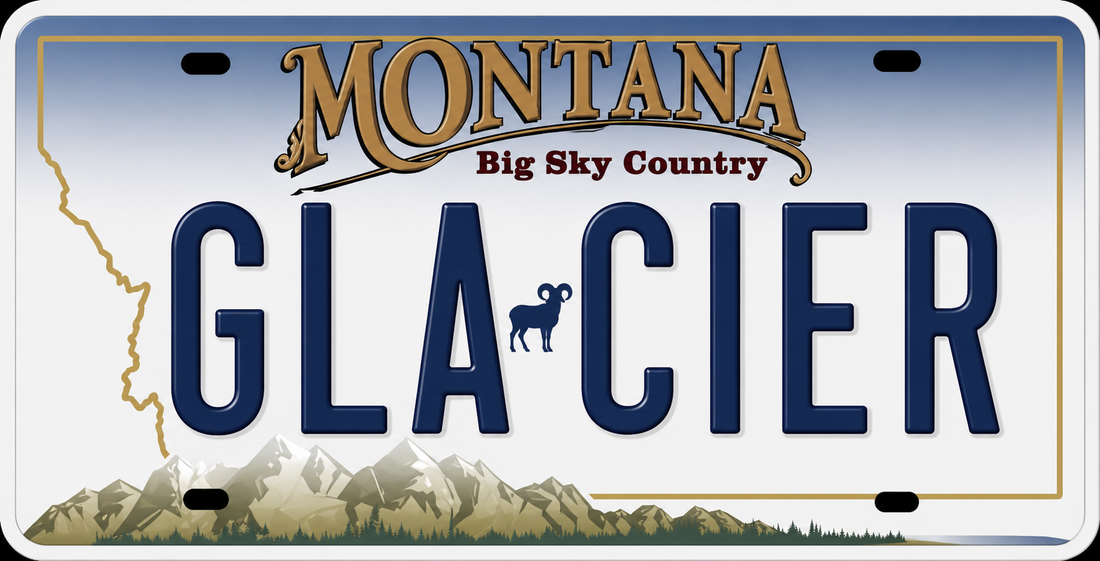 Sticker: Montana GLACIER License Plate